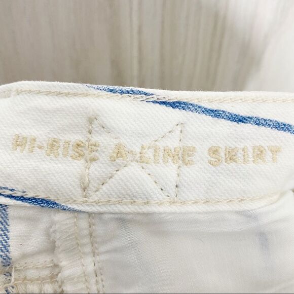 American Eagle | White / Blue Striped Hi Rise A-Line Skirt Size 0 - Picture 4 of 5